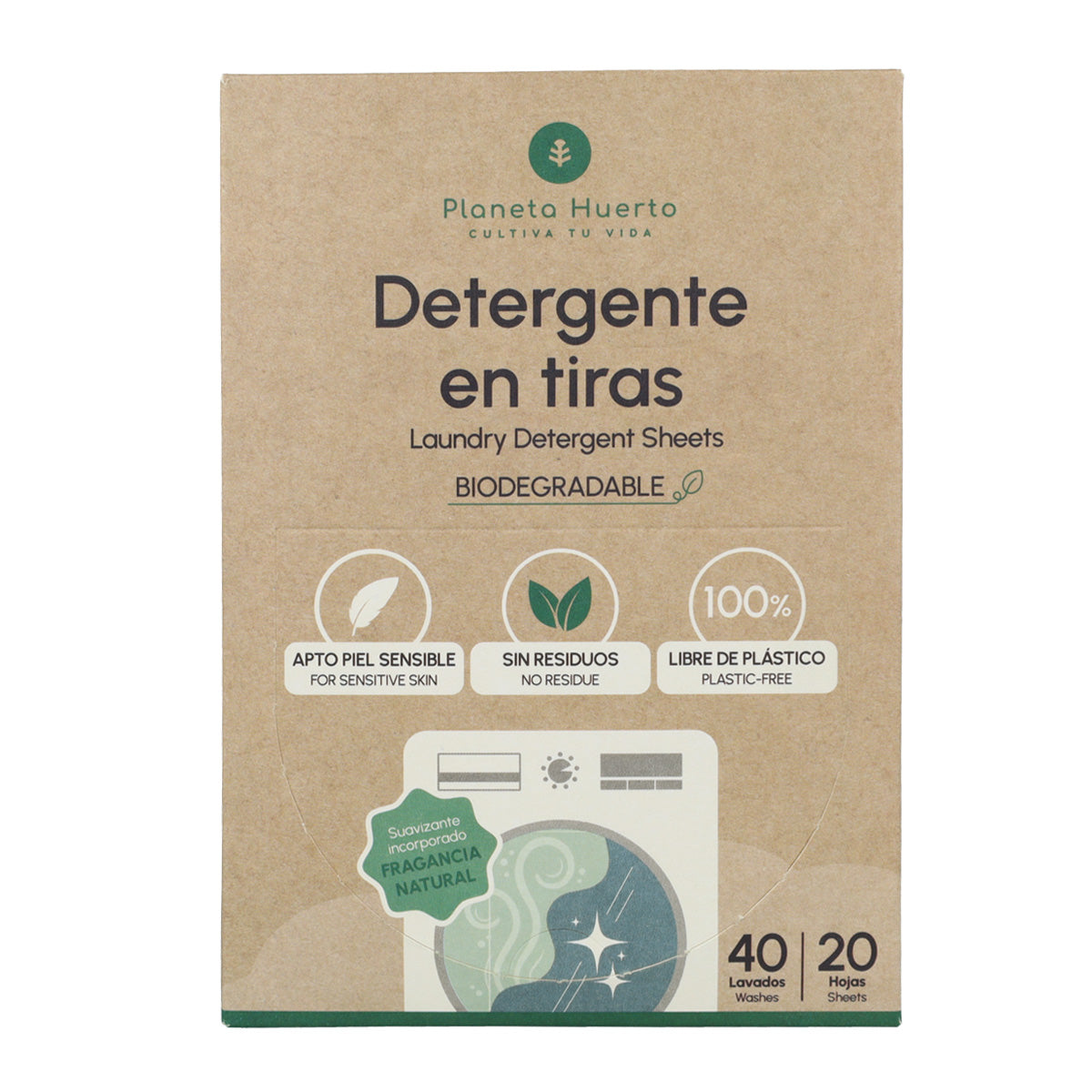 Eco-Tiras detergente y suavizante Planeta Huerto 40 lavados