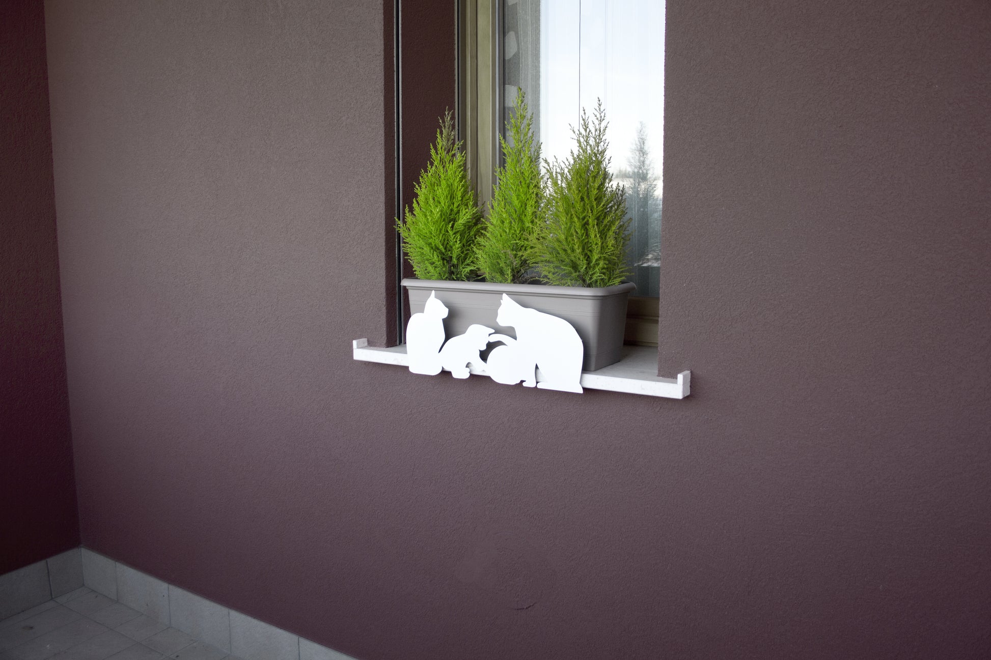 Soporte Jardinera Vasosicuro Gatos Blanco.