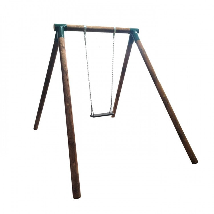 Columpio Individual De Madera Redonda Masgames Fuji Adultos Caucho Y Cadenas.