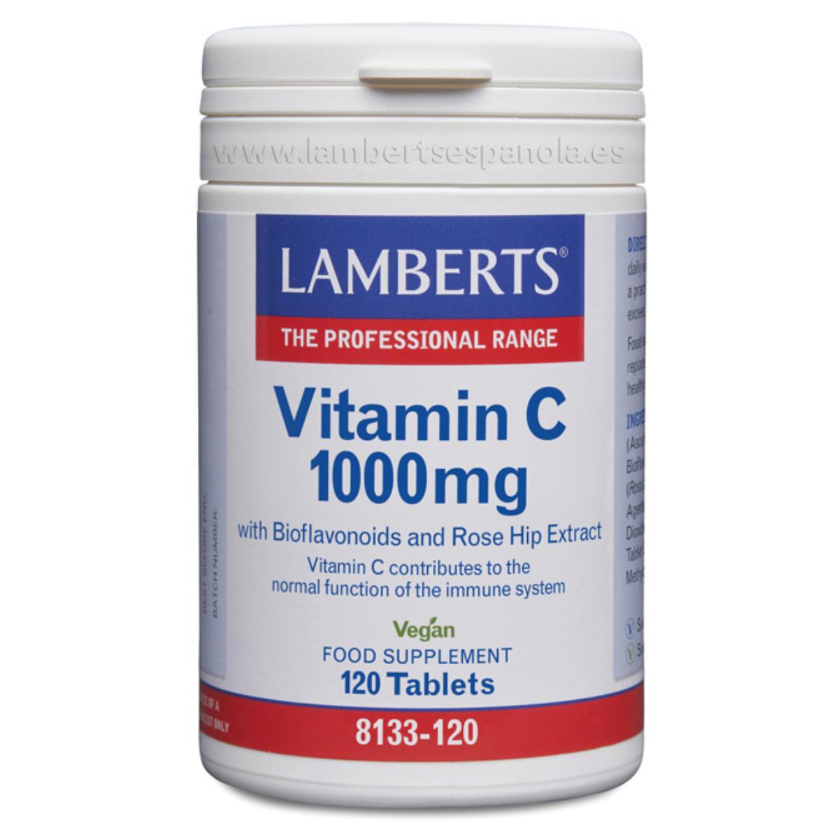 Vitamina C 1000 mg con bioflavonoides y escaramujo 120 tabletas Lamberts