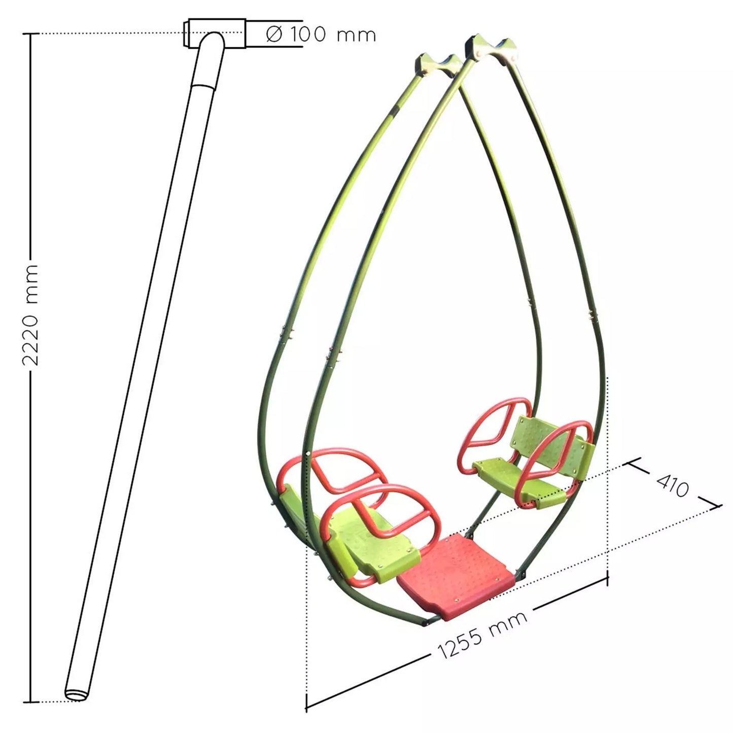 Balancín de metal con asiento para columpio Soulet