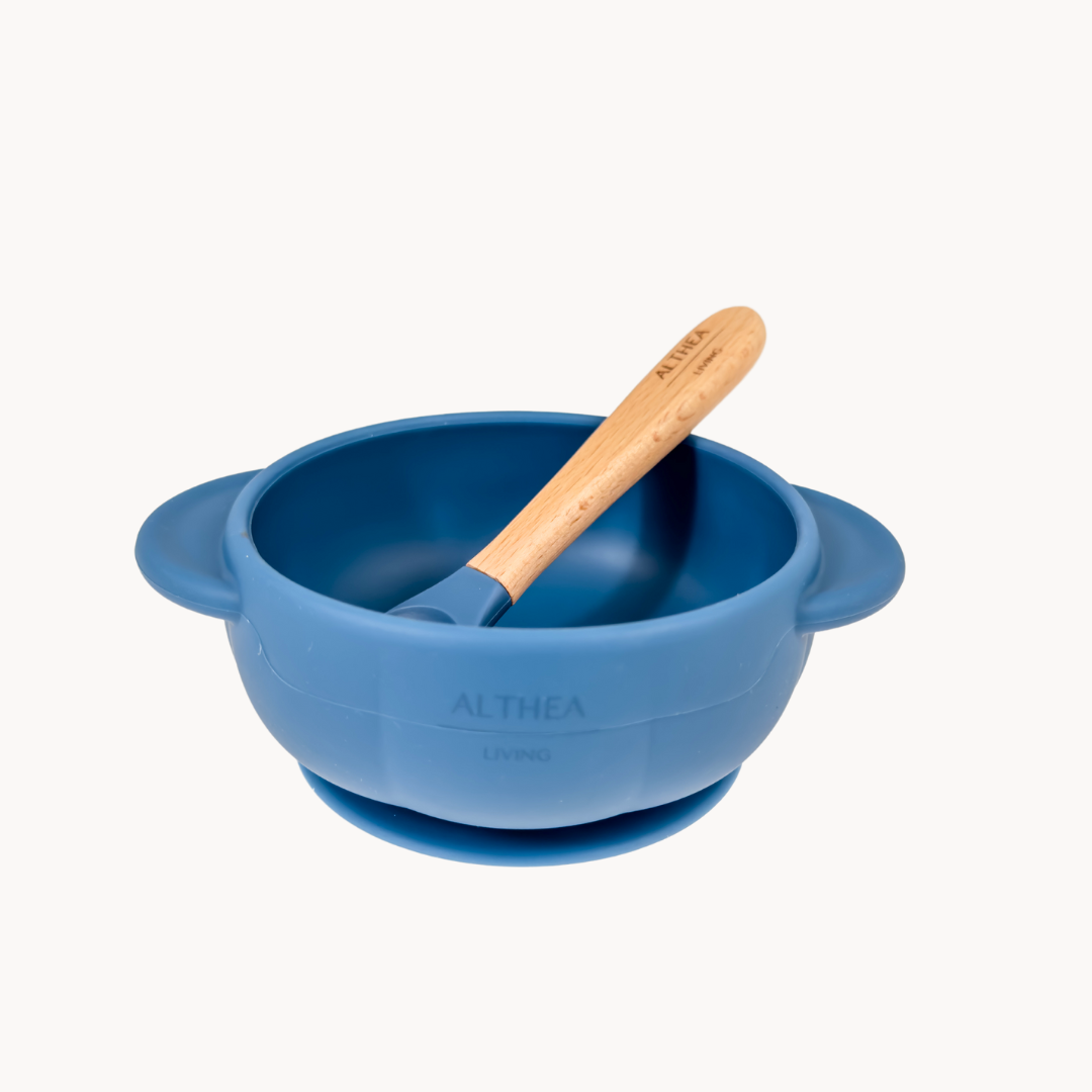 Vajilla De Silicona Orgánica - 8 Piezas - Azul Marino.