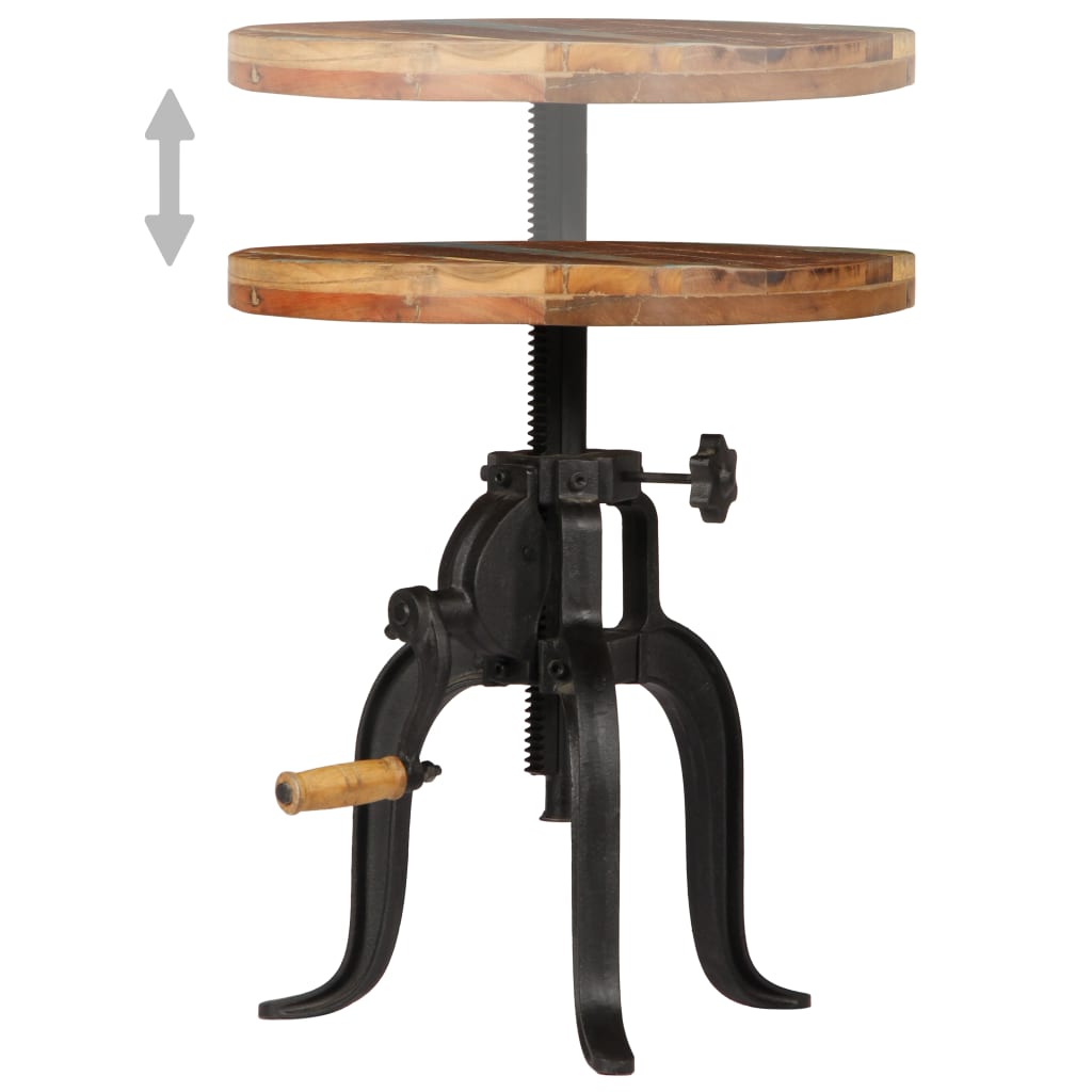 Mesa Auxiliar Madera Reciclada Y Hierro Fundido 45x(45-62) Cm_4