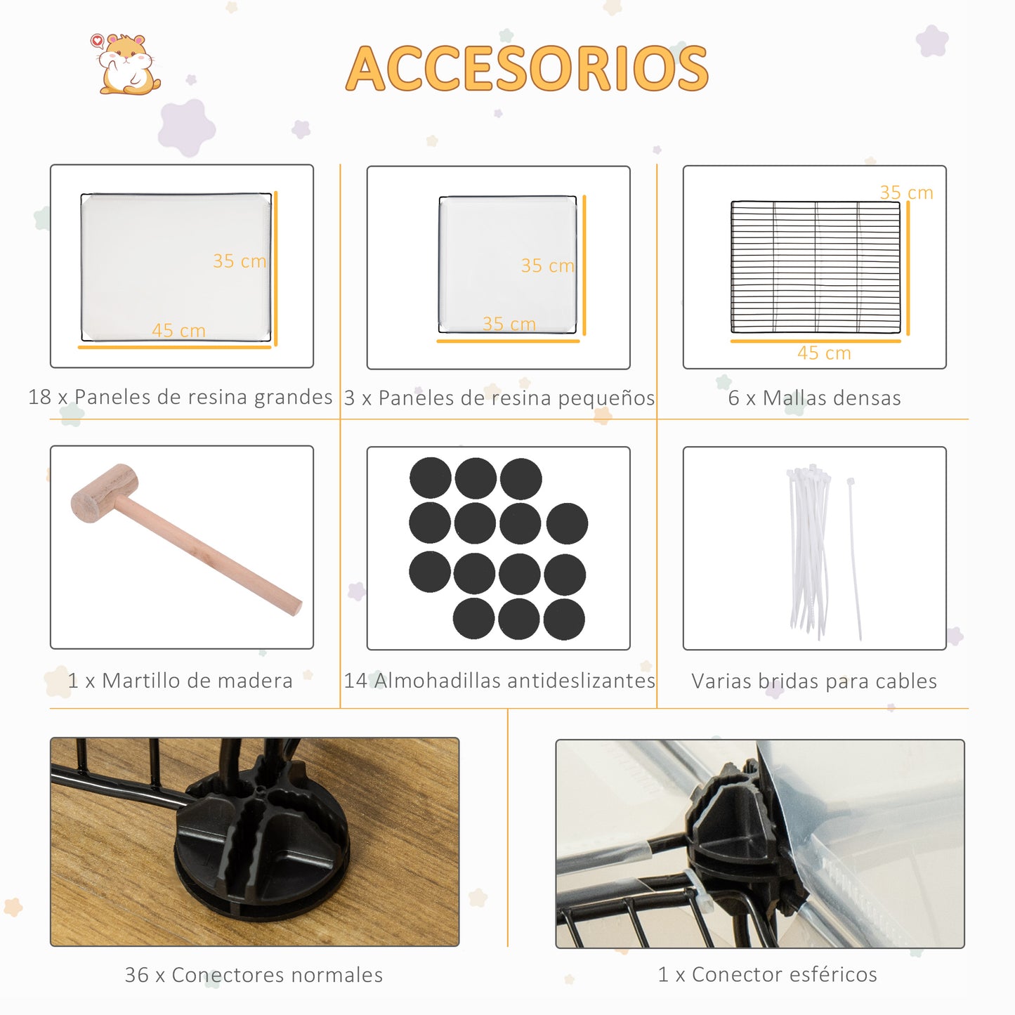 Pawhut Valla Para Animales Pequeños Diy Con 27 Paneles De Resina Alambre_5