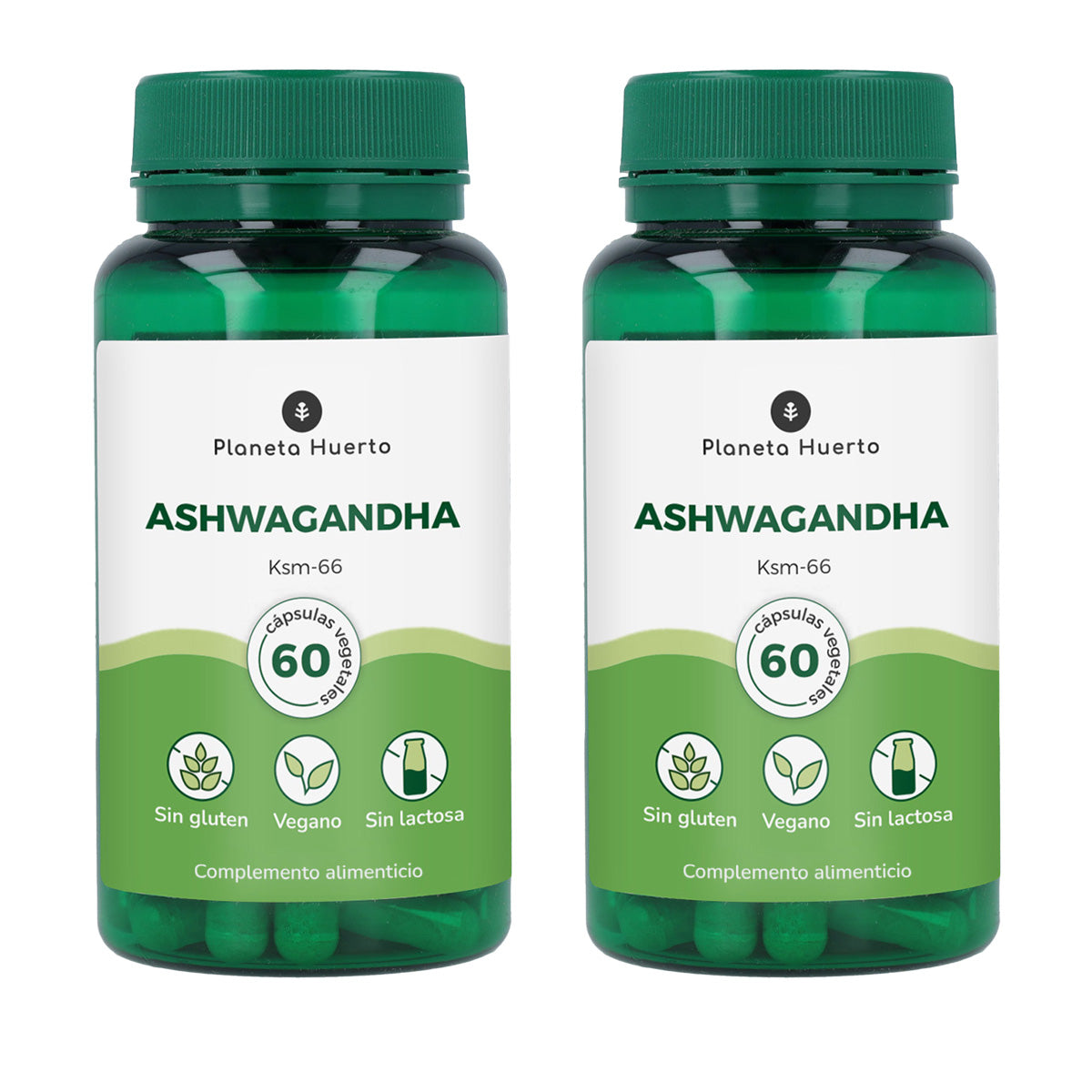 Pack 2x Ashwagandha KSM-66 Planeta Huerto 60 cápsulas