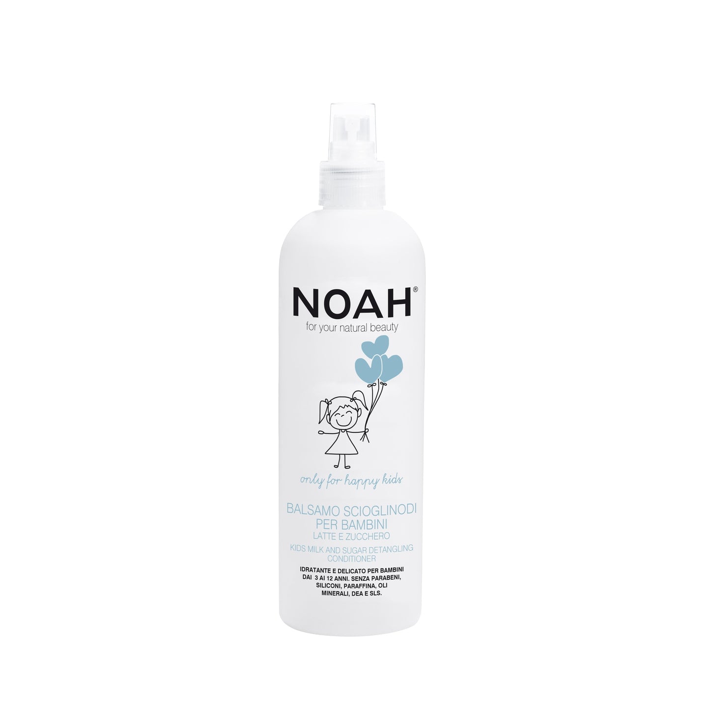 Kids acondicionador en spray desenredante leche y azúcar Noah 250 ml