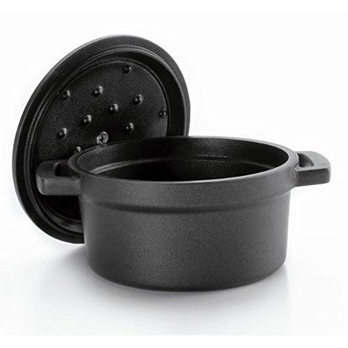 Olla cocotte negra de aluminio fundido Lacor Diámetro 16 cm