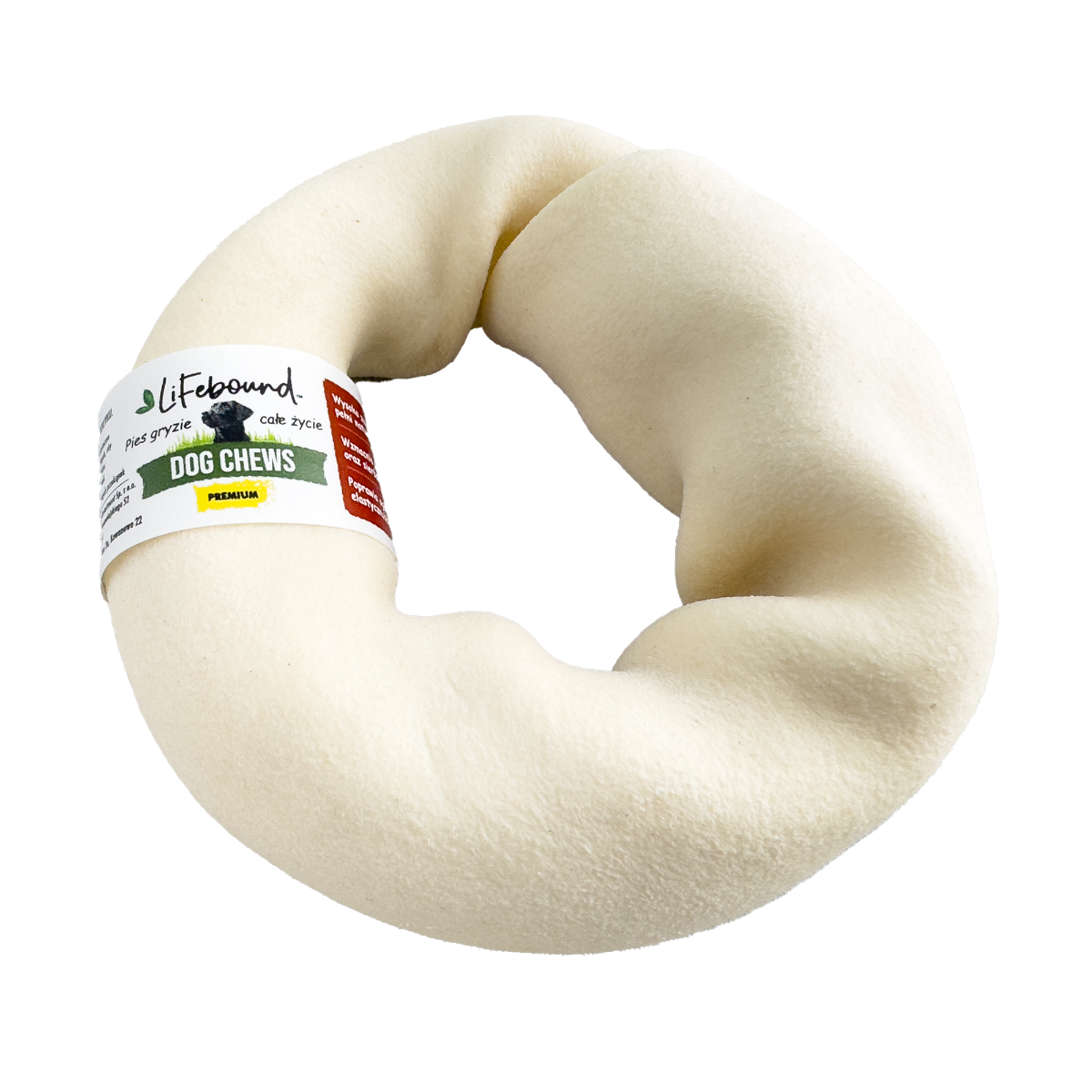 Lifebound - Hueso Masticable Natural Para Perros De Piel De Ternera En Forma De Anillo Sabor Natural - 10 Piezas - S