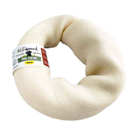 Lifebound - Hueso Masticable Natural Para Perros De Piel De Ternera En Forma De Anillo Sabor Natural - 10 Piezas - S