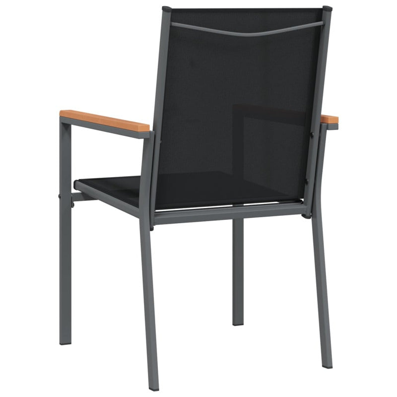 Vidaxl Sillas De Jardín 4 Uds Textilene Y Acero Negro 55x61,5x90 Cm_5