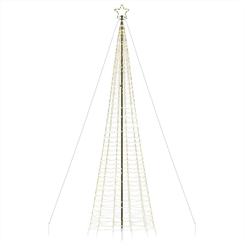 Vidaxl Árbol De Navidad Led Con Estacas 1534 Leds Blanco Cálido 500 Cm_5