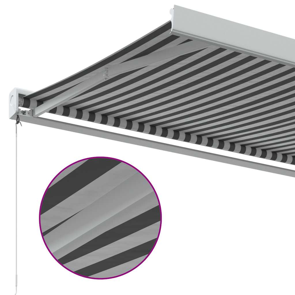 Toldo Retráctil Aluminio Y Tela Antracita Y Blanco 3,5x2,5 M_5