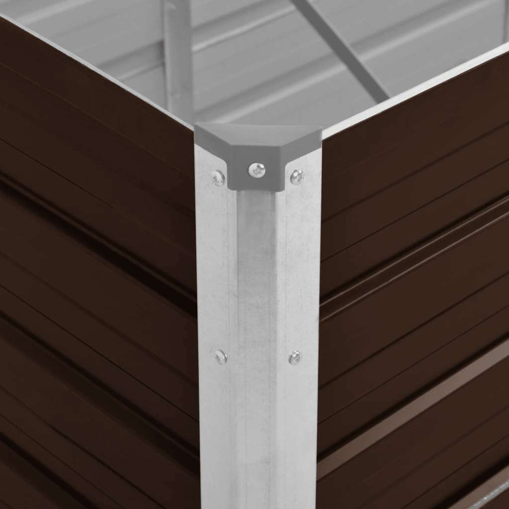 Arriate De Acero Galvanizado Marrón 160x40x77 Cm_5