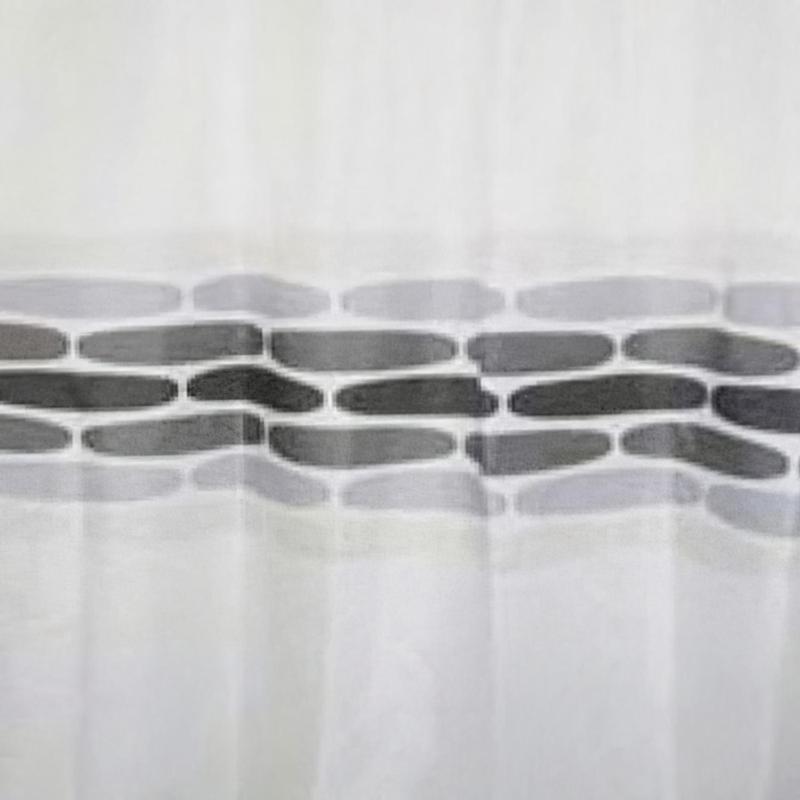 Cortina Ducha Tela Piedras Gris 180x200 Cm._0