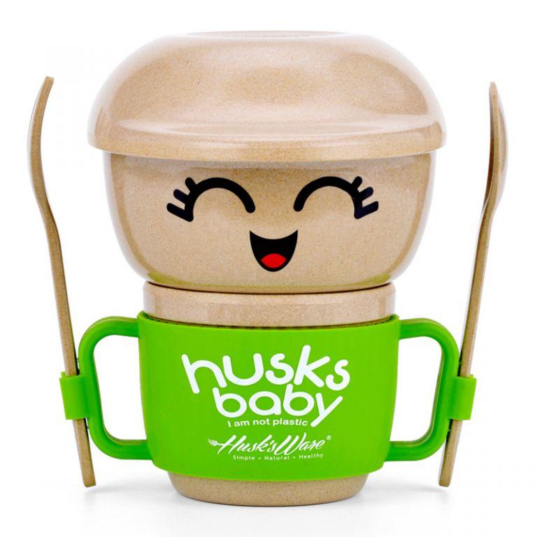 Vajilla infantil Husk's  set primera vajilla (5 piezas) verde