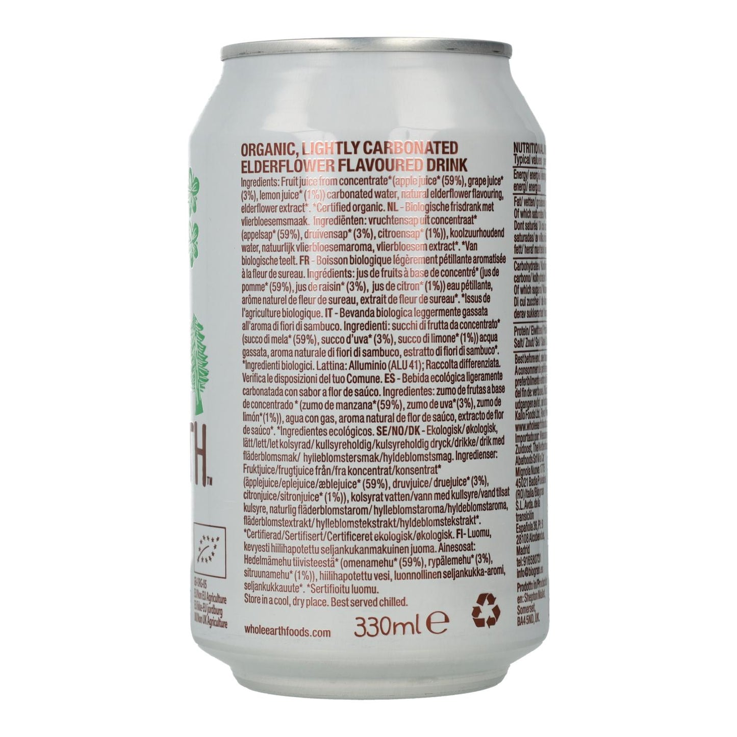 Refresco Bio Sauco Whole Earth 330ml