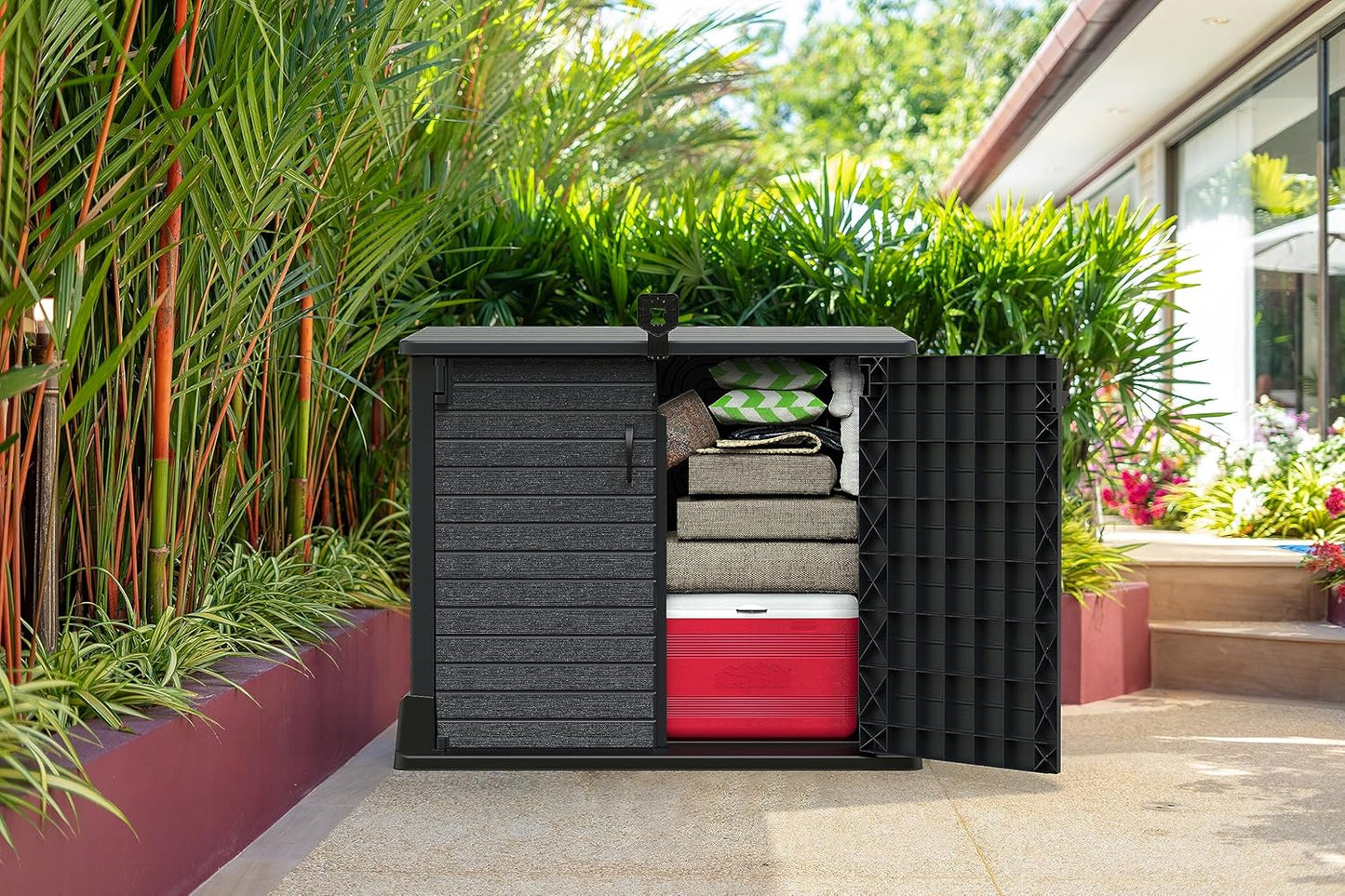 Duramax - Arcón Cubre Cubos De Exterior - 850 L - Pvc - Color Gris Antracita_5