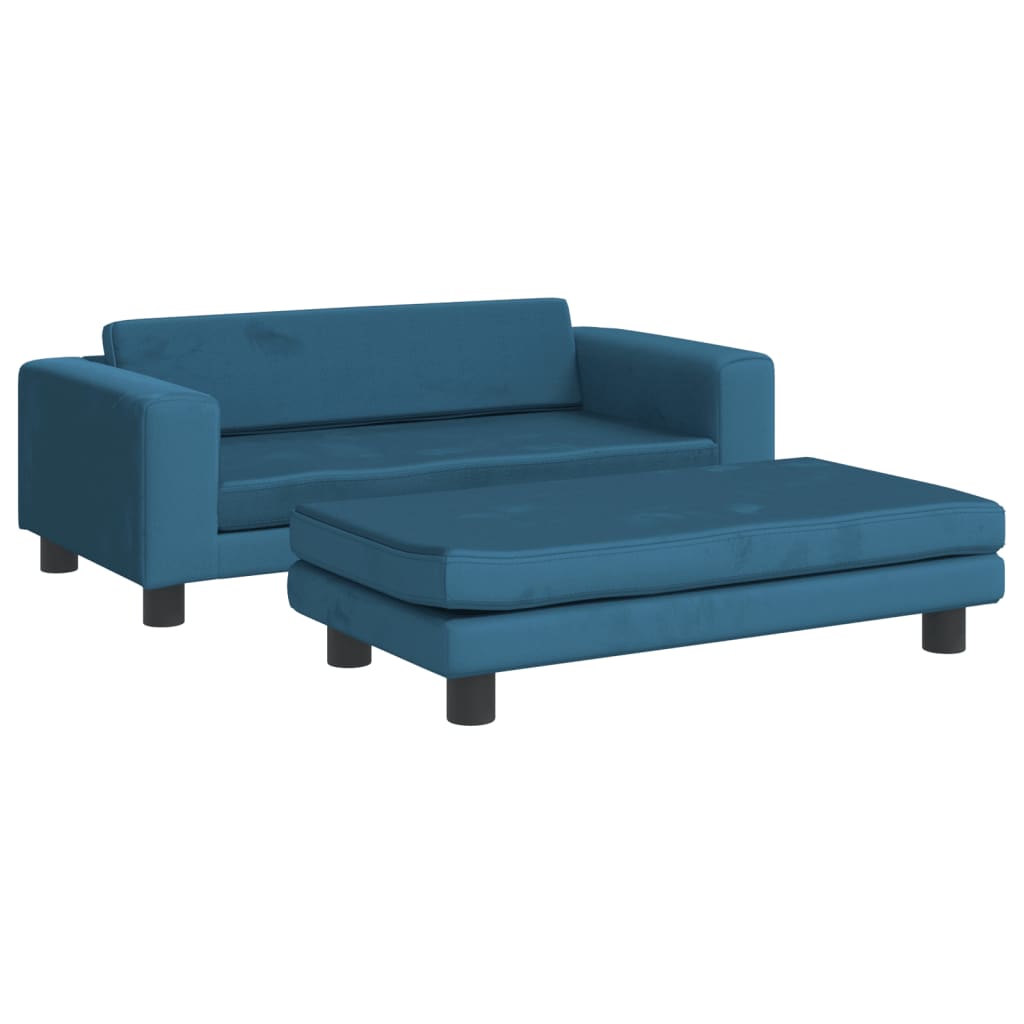 Cama Para Perros Con Extensión Terciopelo Azul 100x50x30 Cm / Vetonek_5