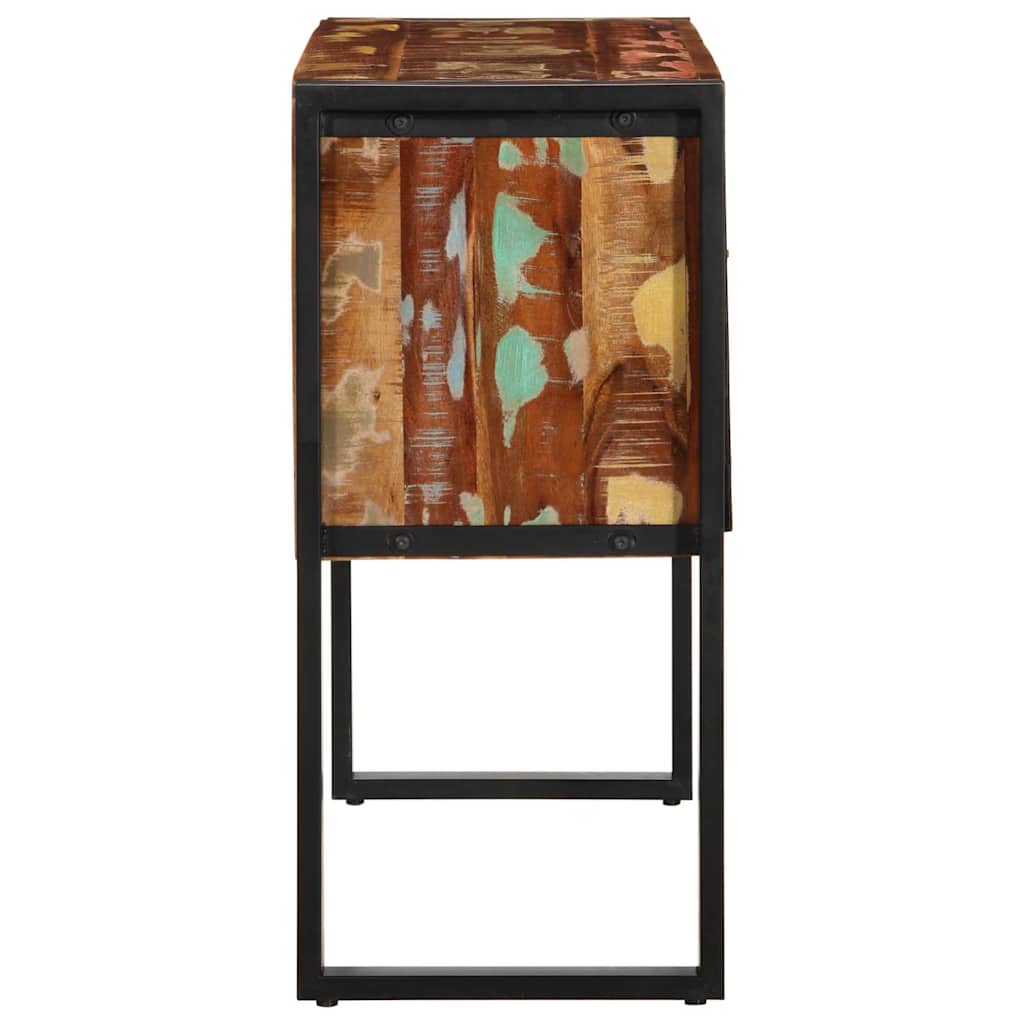 Mueble Consola Madera Maciza Reciclada Multicolor 90x35x75 Cm_4