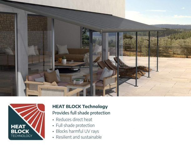 Pérgola adosada Capri 299x619 cm gris Canopia by Palram