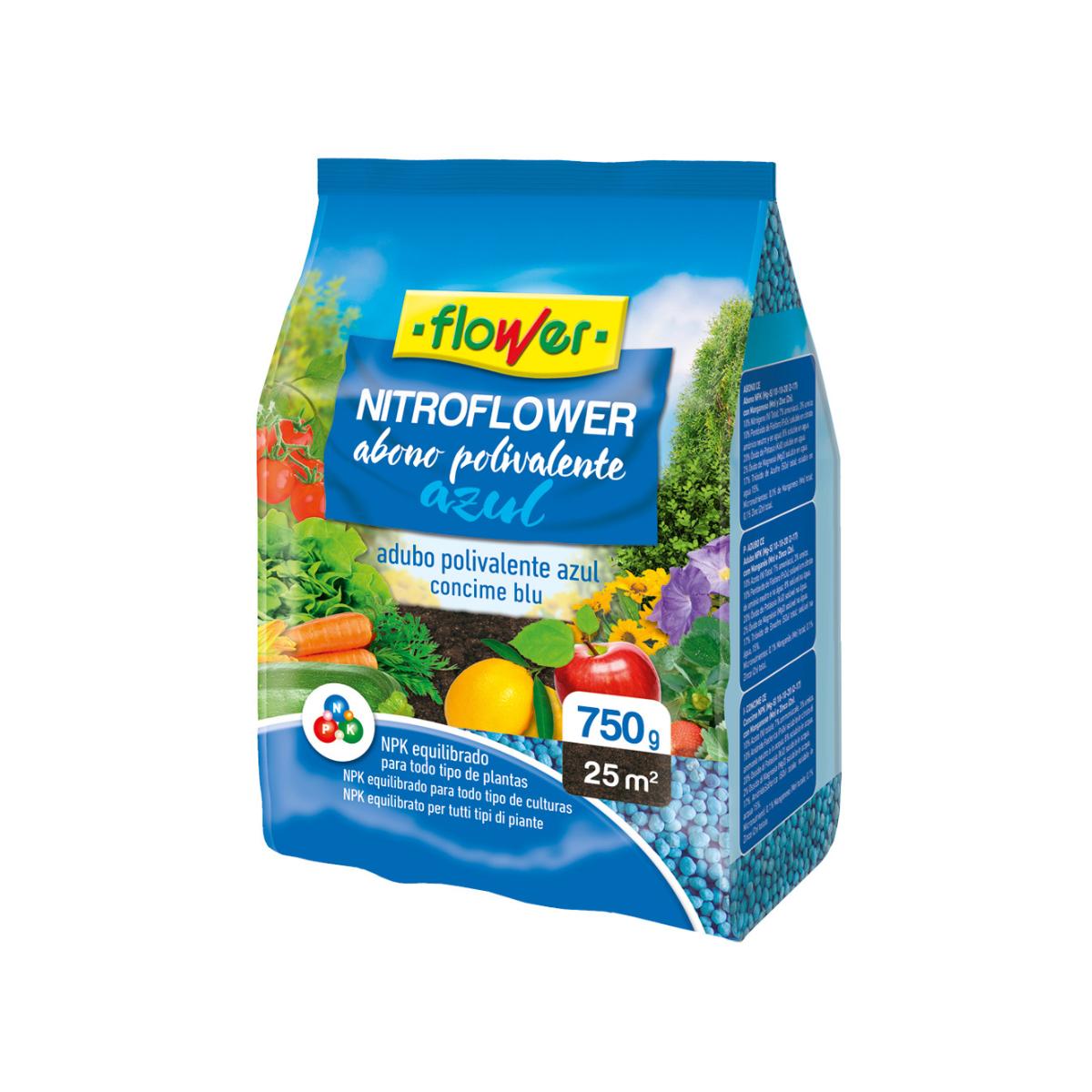 Abono polivalente azul nitroflower Flower 2,5 kg