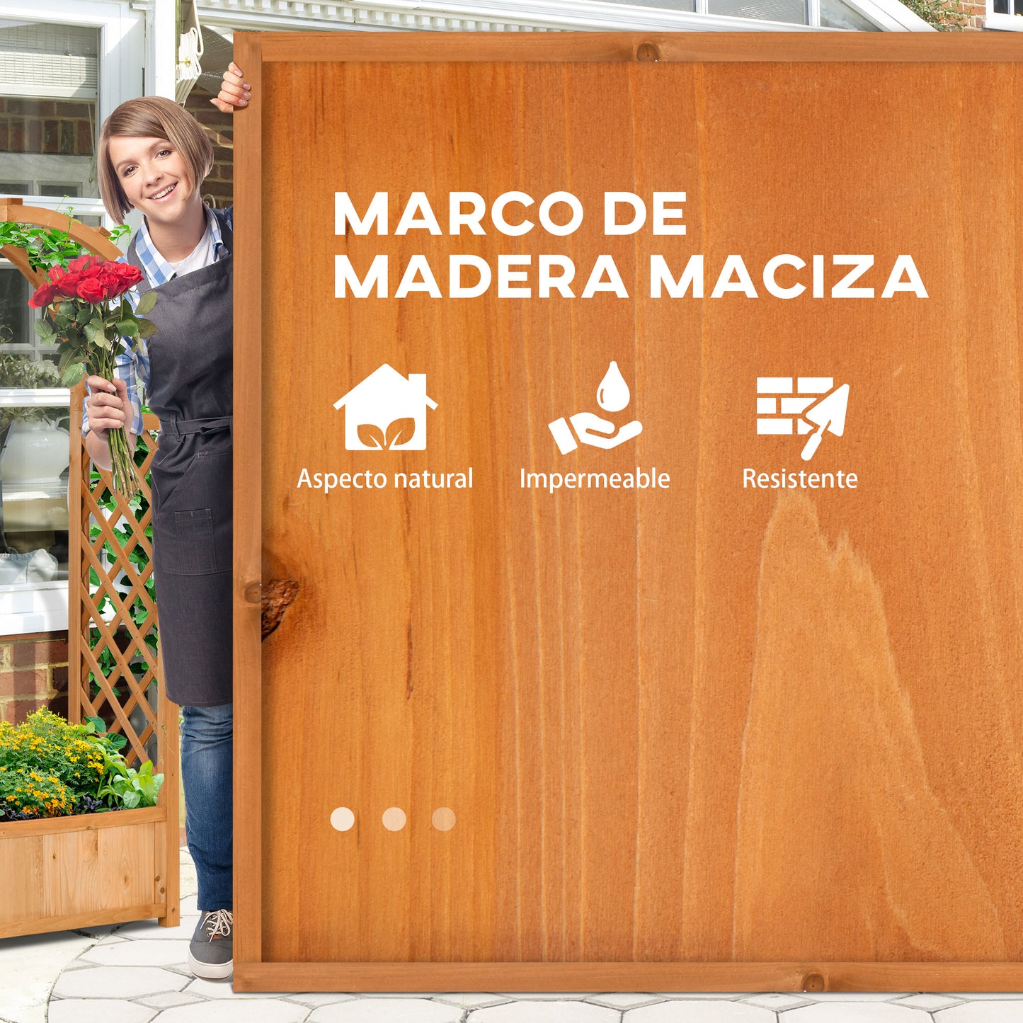 Outsunny Jardinera Enrejado Con Arco Para Trepadoras Cultivos Flores 83x36x152cm_5