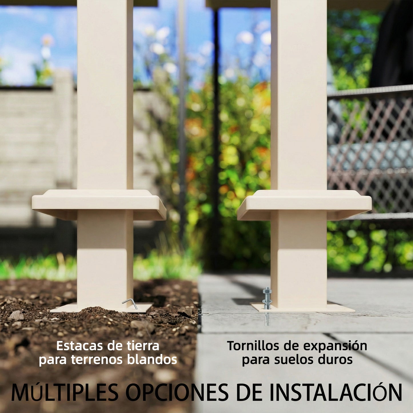 Outsunny Pérgola De Pared 3x3 M Con Techo Retráctil Upf30+ Beige_5