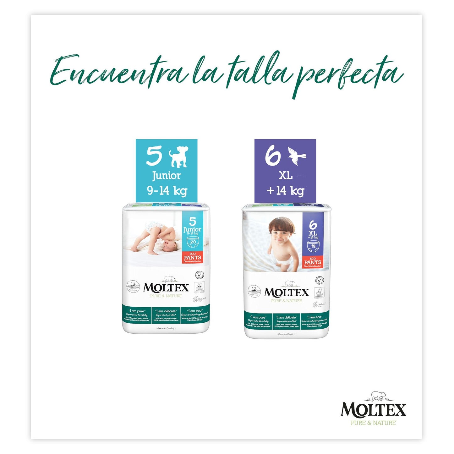 PROMO ESPECIAL Pants Moltex Pure & Nature T6 (+14 kg), 36 Uds