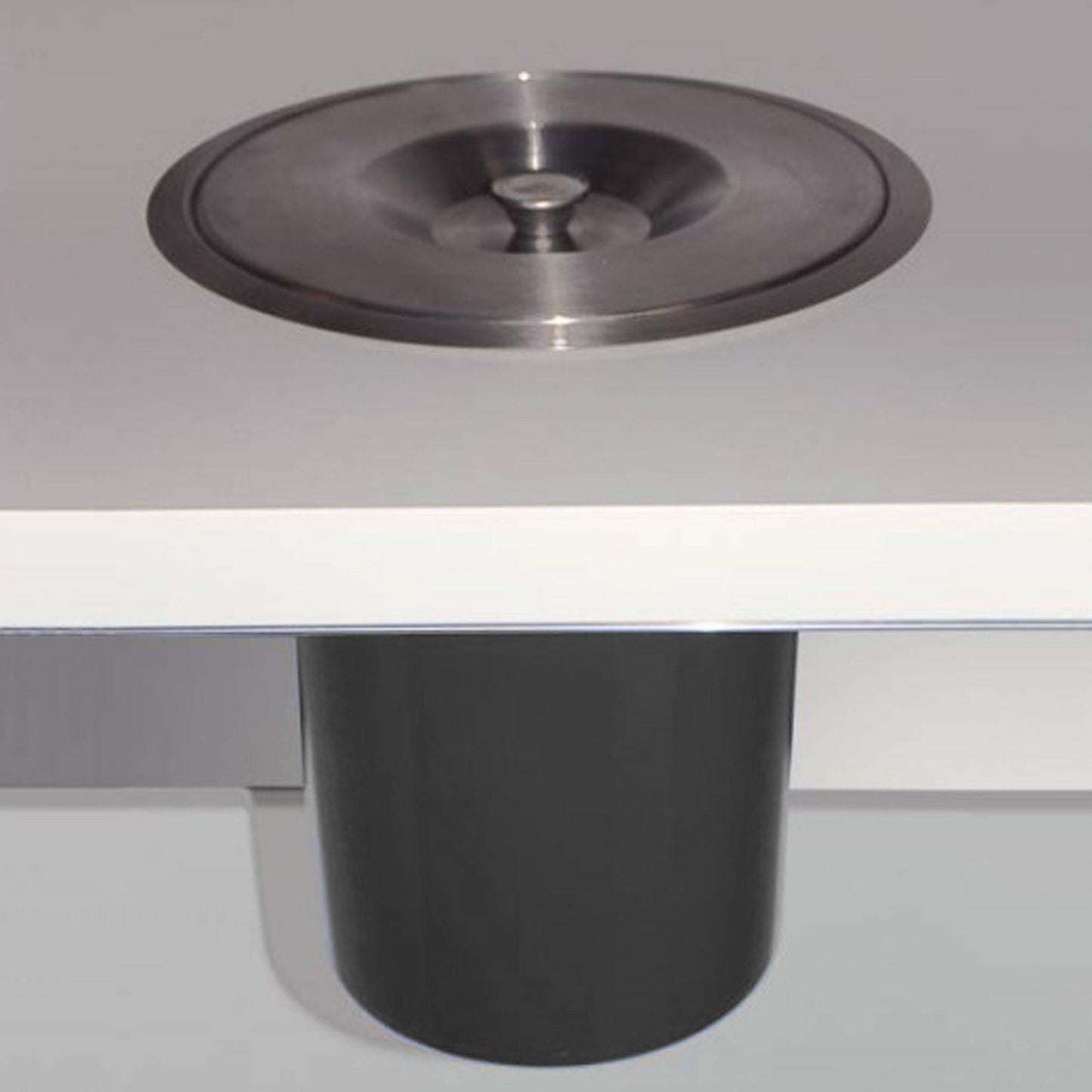 Cubo Integrable En Encimera 8l Tapa Acero Inox Negro_4