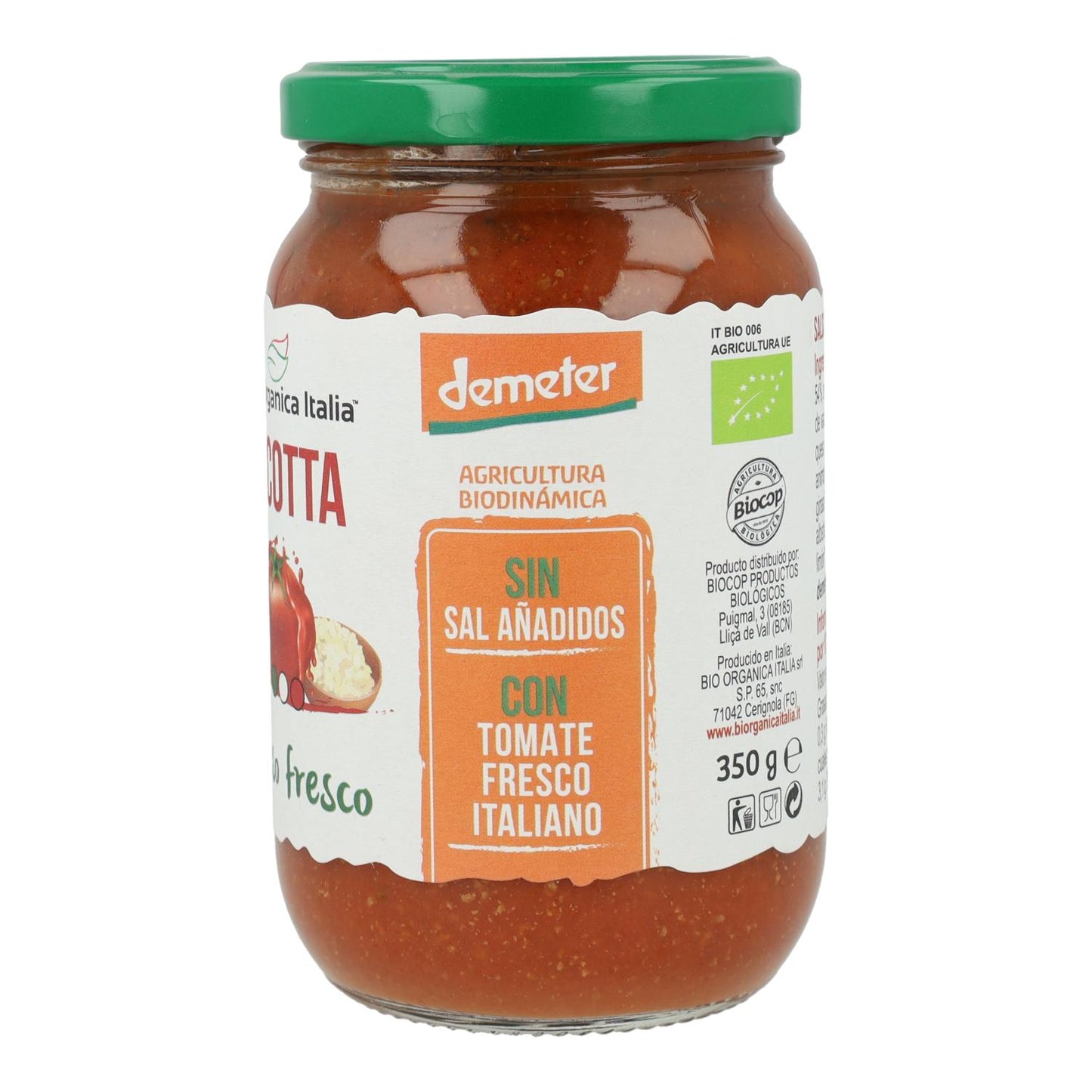 Salsa de Tomate con Ricotta Bio Organica Italia 350 gr