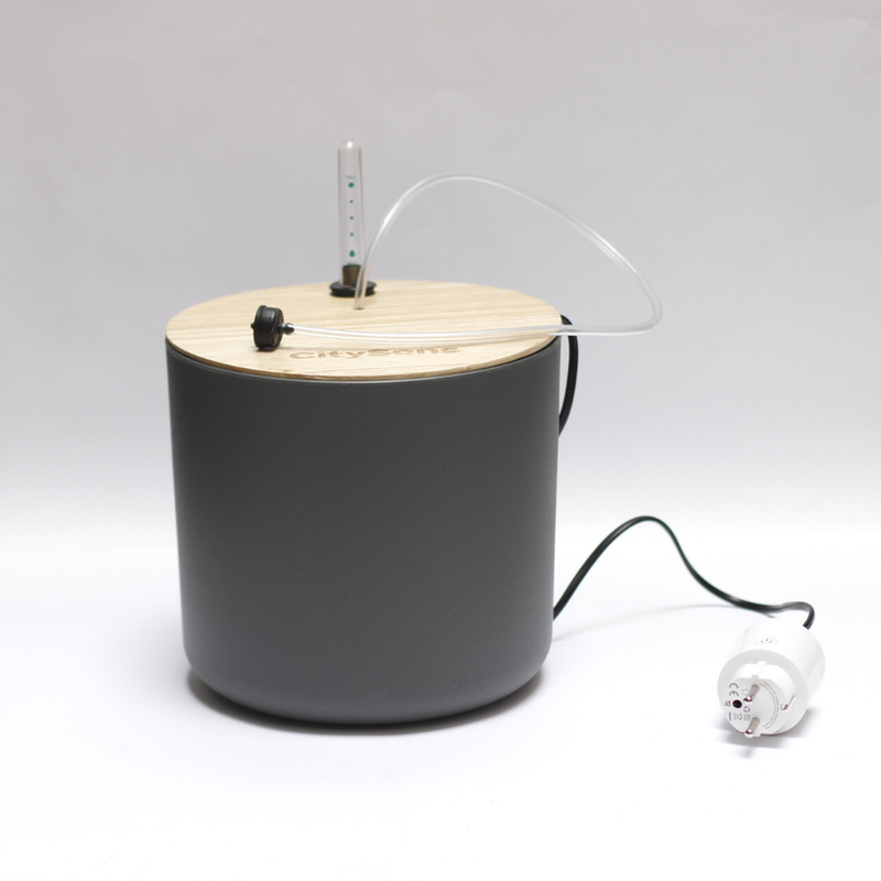 Kit De Riego Por Goteo Citysens Con Depósito Antracita Y 12 Goteros