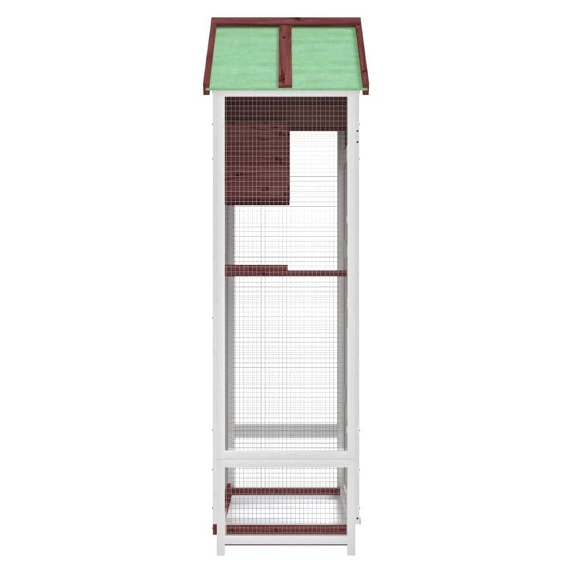 Vidaxl Casita Para Pájaros Madera Maciza Pino Color Moca 91,5x53x170cm_5