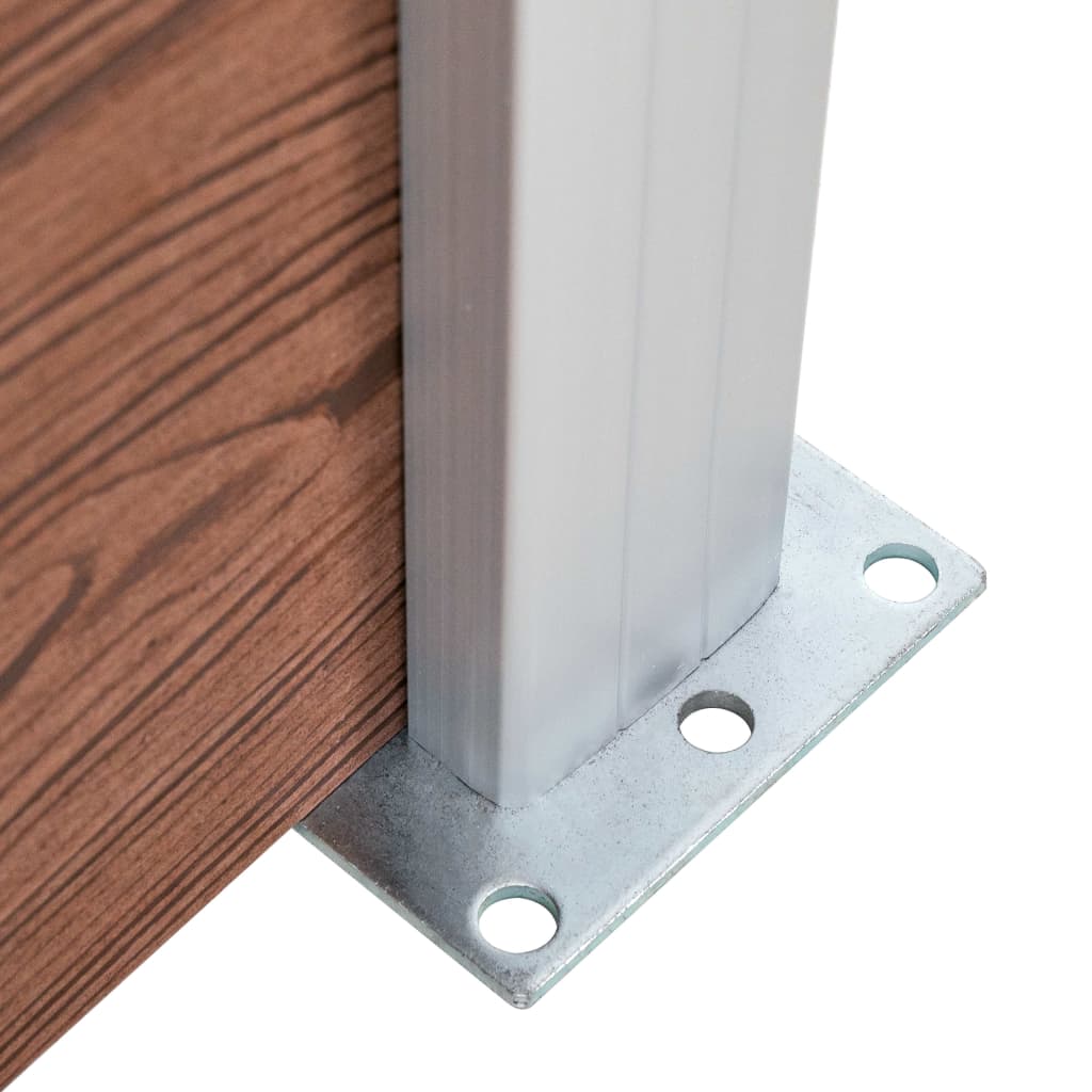 Set De Panel De Valla Wpc Marrón 699x146 Cm / Vetonek_5
