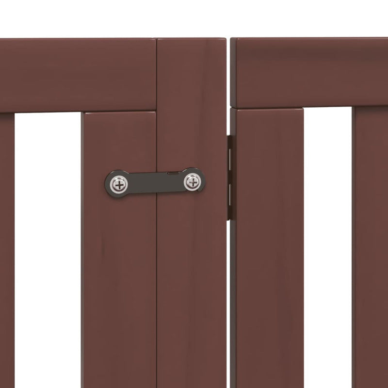 Vidaxl Puerta De Perros Plegable 12 Paneles Madera Álamo Marrón 960 Cm_5
