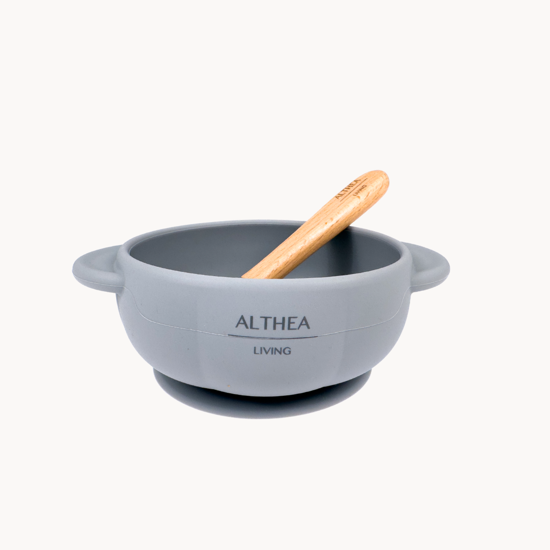 Vajilla De Silicona Orgánica - 8 Piezas - Gris Perla.