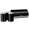Panera De Mesa +juego 3 Botes Cocina Almacenaje Acero Inoxidable Contenedor De Pan Con Tapa, Briebe, Bb1161, Negro/inox