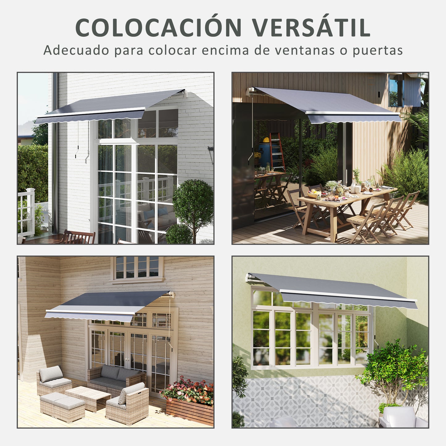 Outsunny Techo De Repuesto Para Toldo 2,8x2,5 M Con Protección Uv 50+ Gris_5