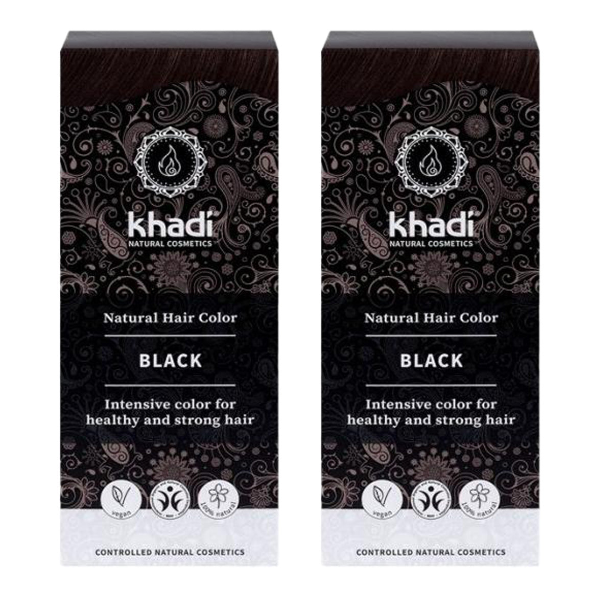 Pack 2x Tinte natural negro, Khadi, 100 g