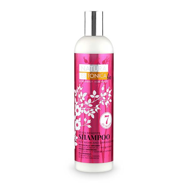 Champú para cabello débil y dañado 7 benefits Natura Estonica 400 ml