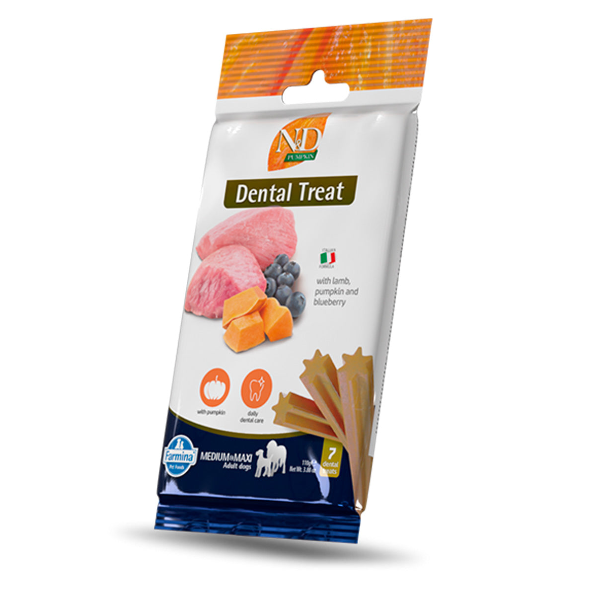 Dental Treat Pumpkin Lamb & Blueberry Med/Max, Farmina