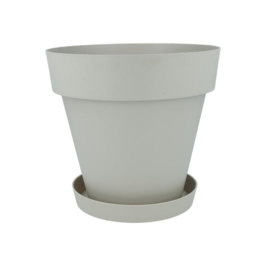 Pack maceta con plato color crudo Tes 22 x 20 cm