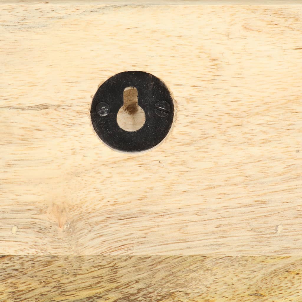 Perchero De Pared Madera Maciza De Mango Sin Tratar 60x15x20 Cm_5