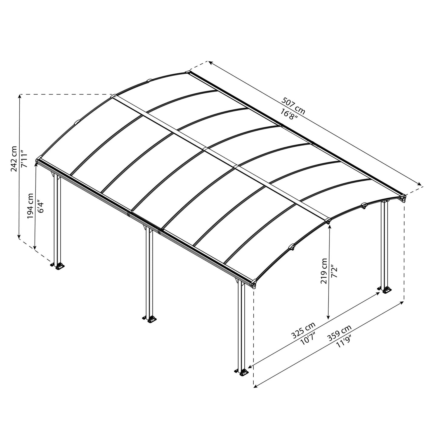 Cenador Gazebo Tucson 507x360 cm
