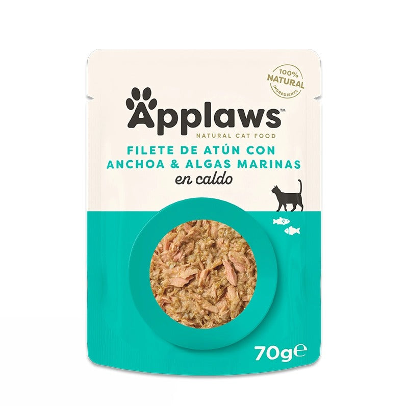 Comida húmeda para gatos Sobre Atún con anchoa y algas Applaws 70 g