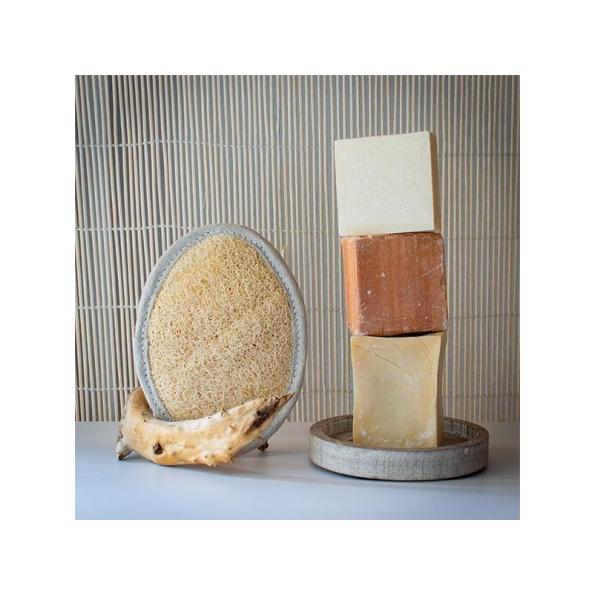 Manopla corporal luffa ecológica ovalada