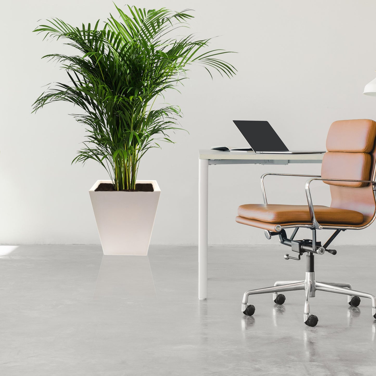 Macetero De Polietileno Por Rotomoldeo Blanco 40x40 Cm_4