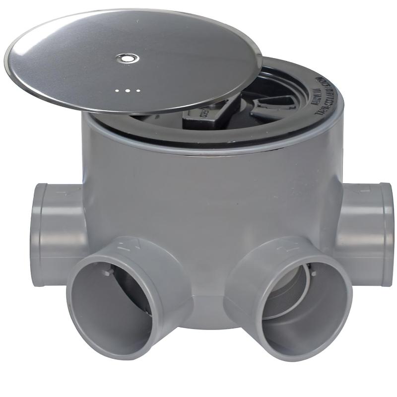 Bote Sifonico Pvc T 89 A 110  50-40 Altura 85 Mm. Con Tapa Aireación