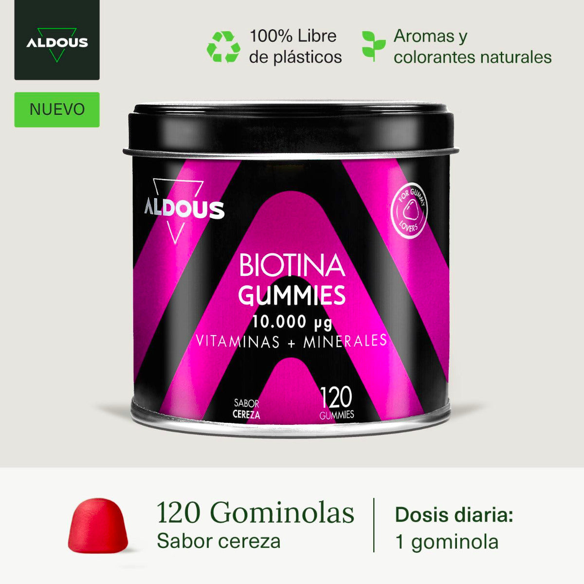 Gominolas de Biotina Aldous 120 gummies