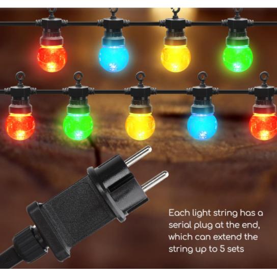 Aigostar Guirnalda de 10 bombillas de colores LED 6W 8m. interior y exterior