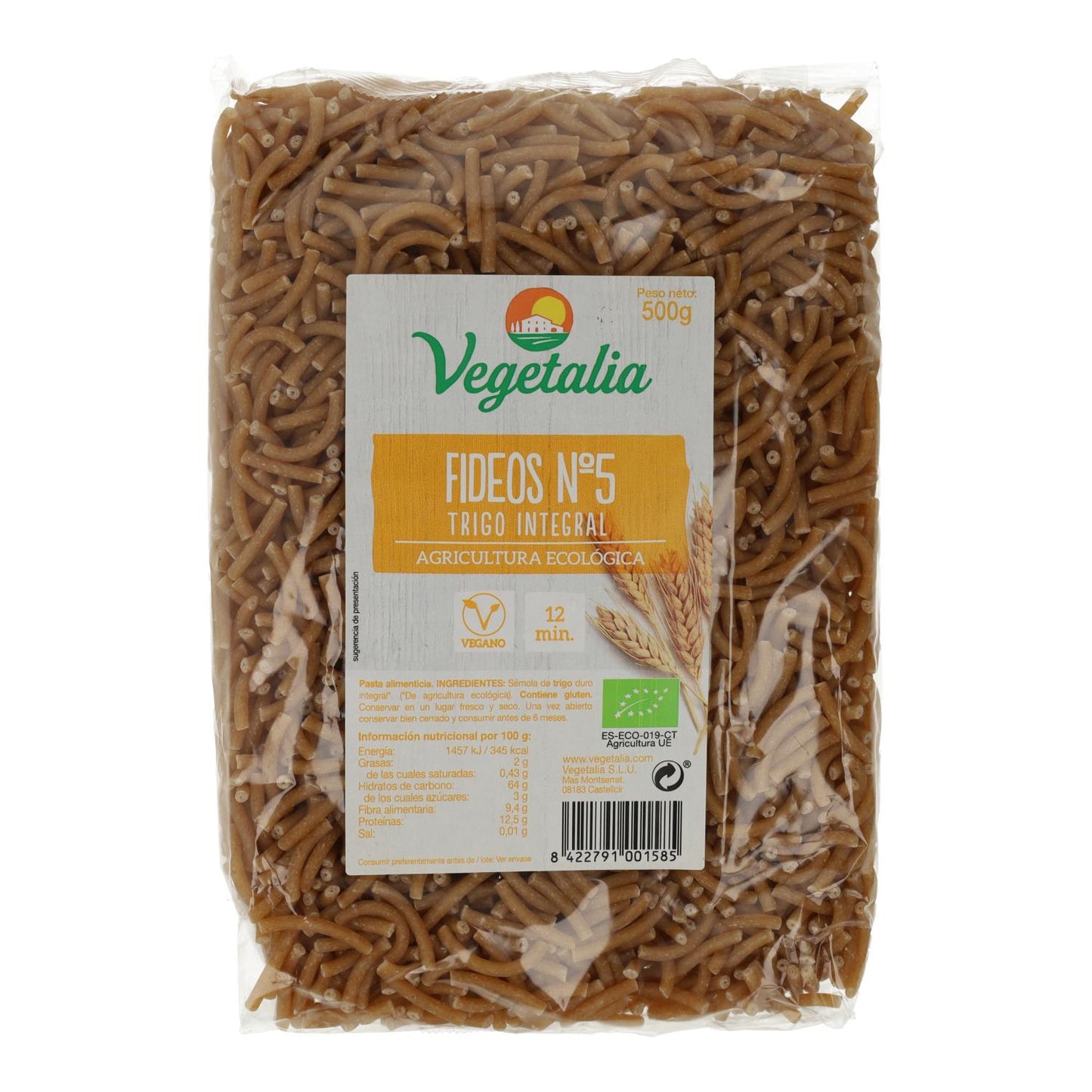 Fideos nº5 de Trigo Integral Bio Vegetalia 500 g